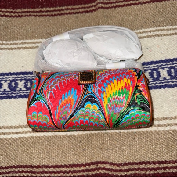 Dooney & Bourke Handbags - Dooney & Bourke Red Coated Cotton Plumes Clutch